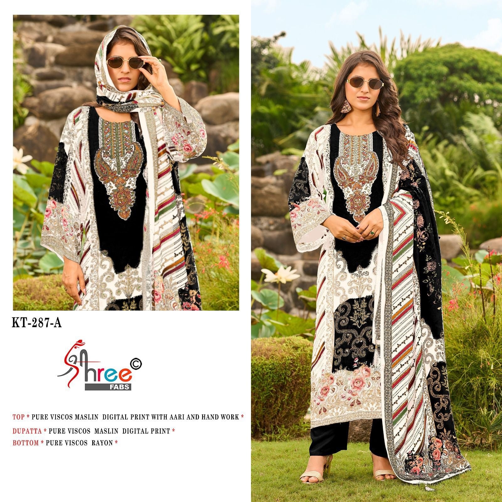 Kt-287-A Shree Fabs Printed Karachi Unstitched Suits