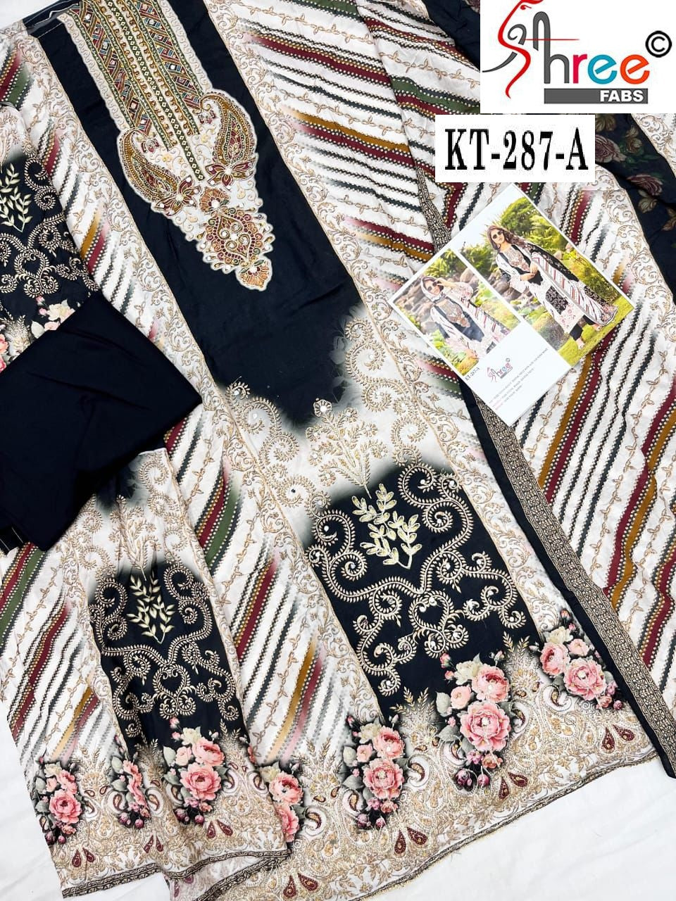 Kt-287-A Shree Fabs Printed Karachi Unstitched Suits