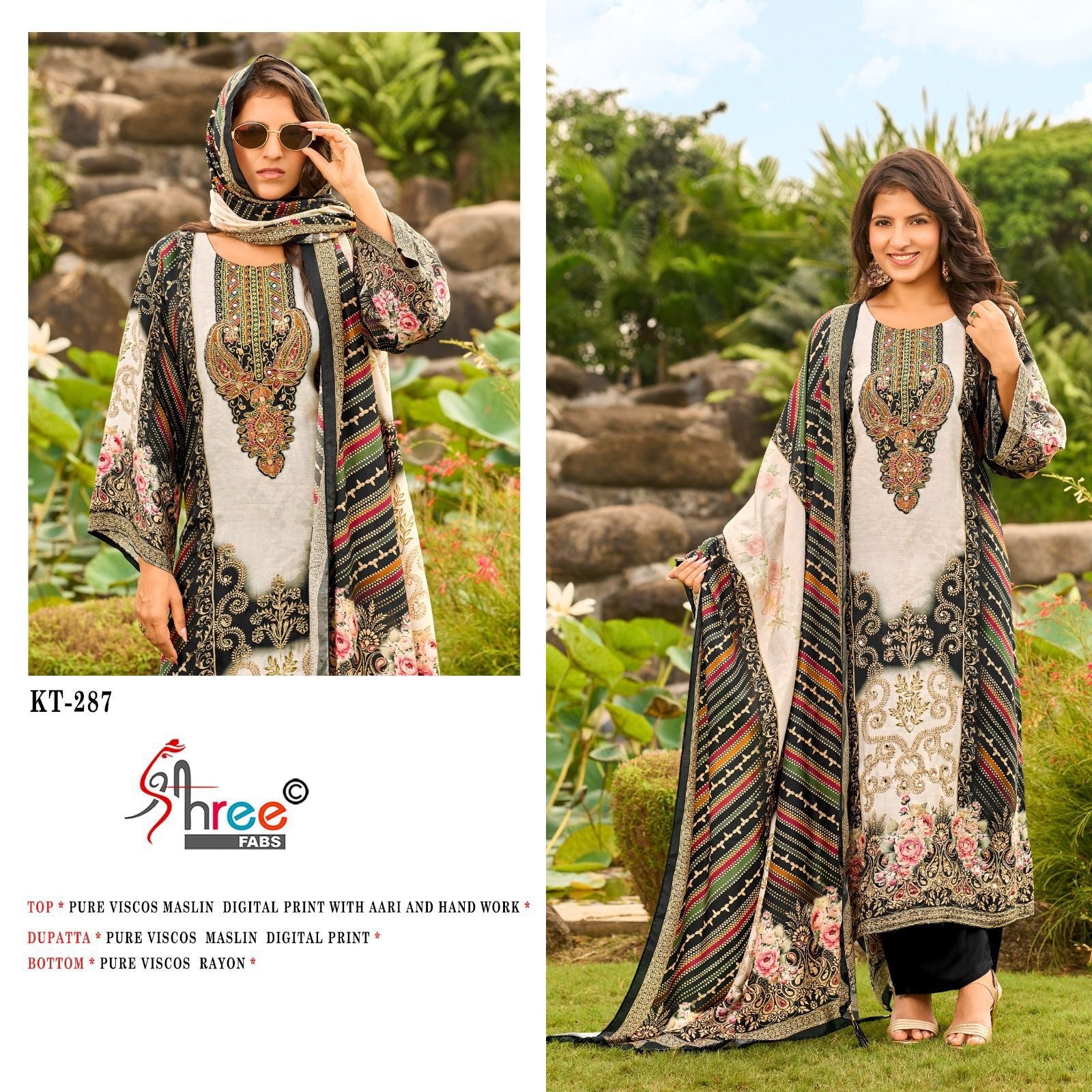 Kt-287 Shree Fabs Printed Karachi Unstitched Suits