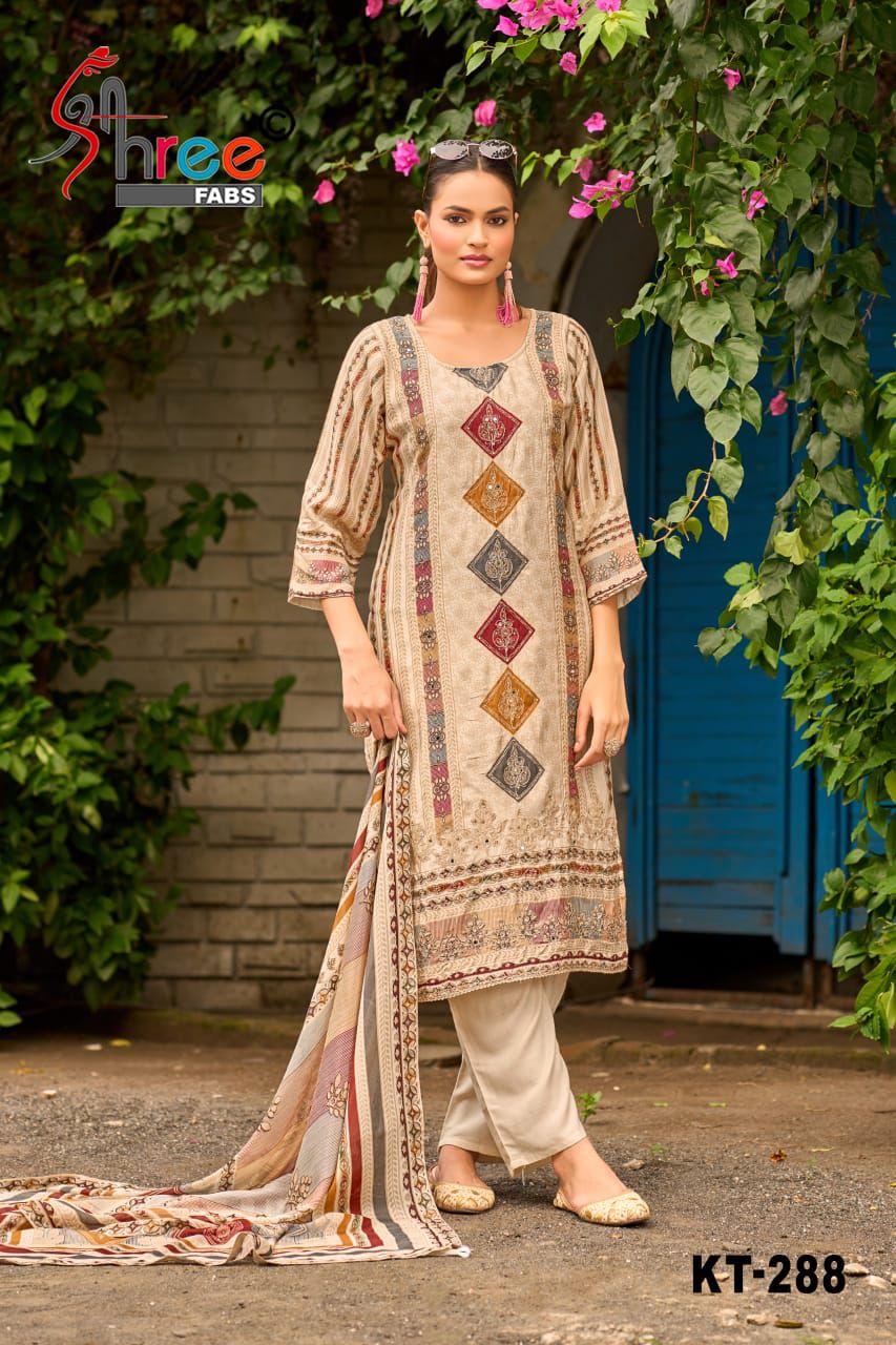 Kt-288 Shree Fabs Printed Karachi Unstitched Suits