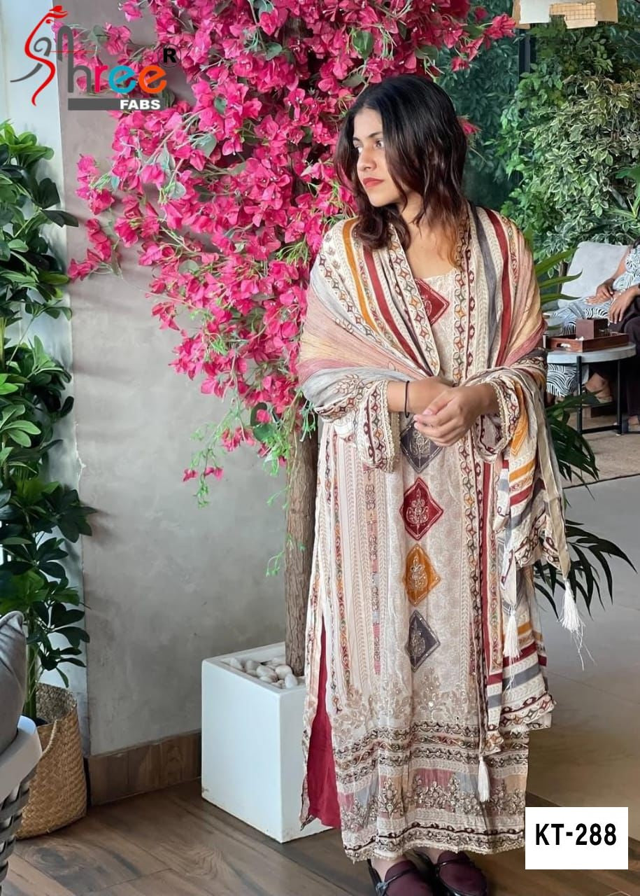 Kt-288 Shree Fabs Printed Karachi Unstitched Suits