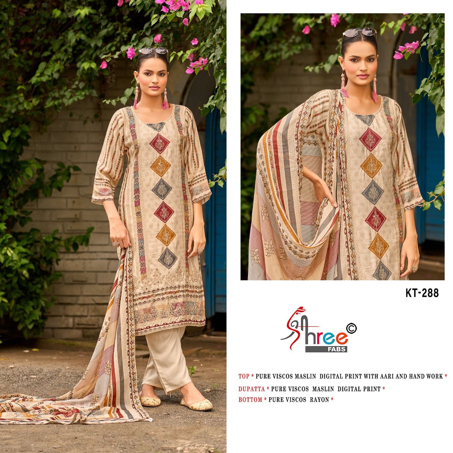 Kt-288 Shree Fabs Printed Karachi Unstitched Suits