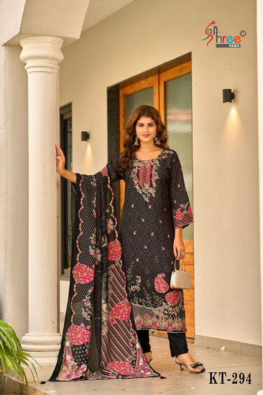 Kt-294 Shree Fabs Printed Karachi Unstitched Suits