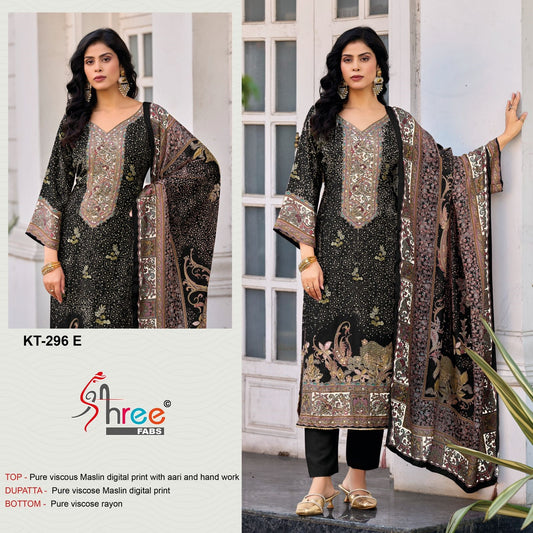 Kt-296-E Shree Fabs Printed Karachi Unstitched Suits