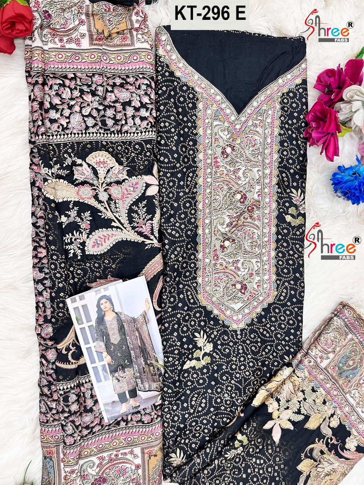 Kt-296-E Shree Fabs Printed Karachi Unstitched Suits