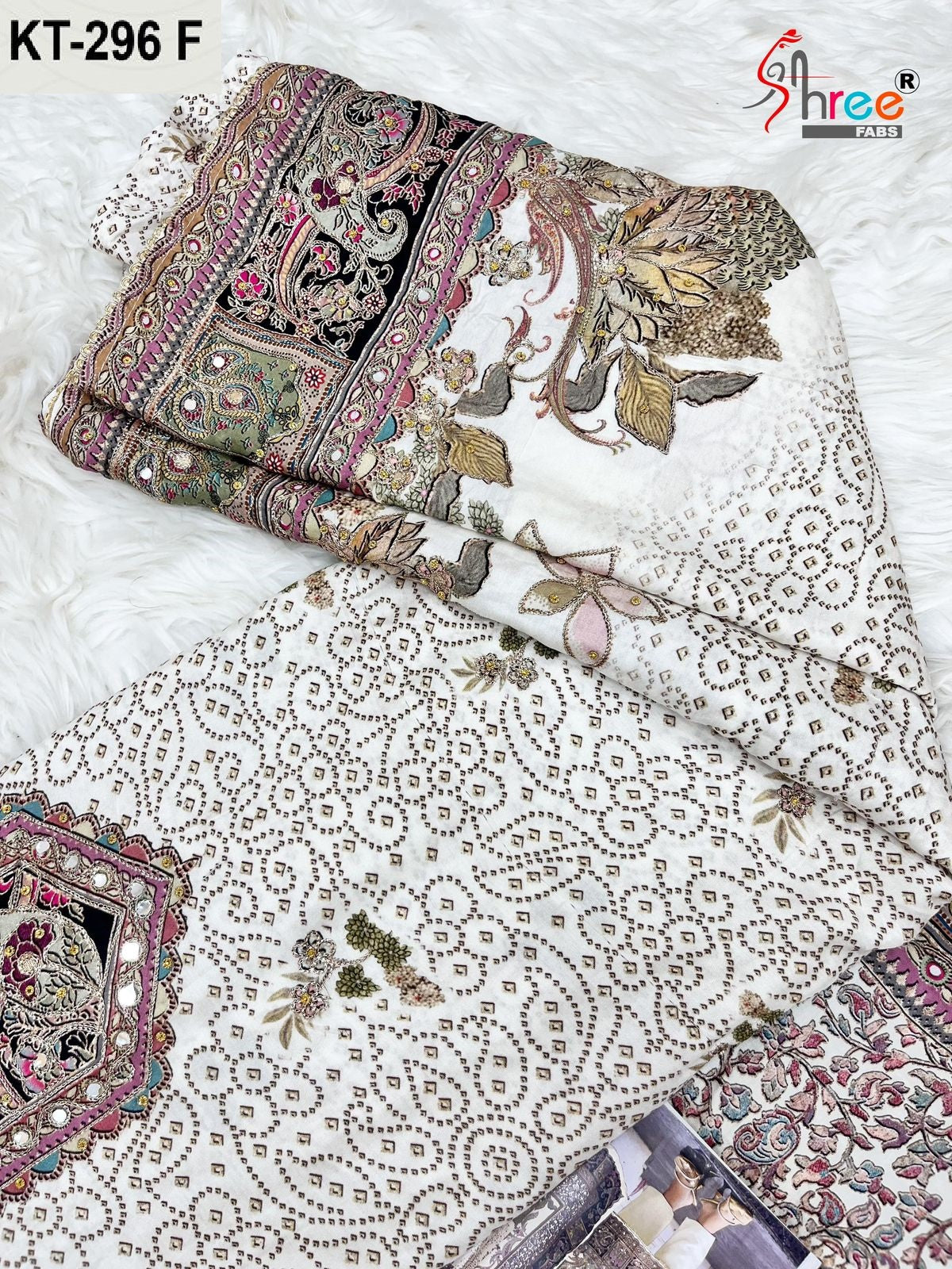 Kt-296-F Shree Fabs Printed Karachi Unstitched Suits