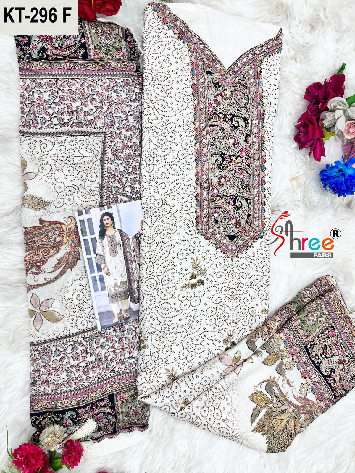 Kt-296-F Shree Fabs Printed Karachi Unstitched Suits