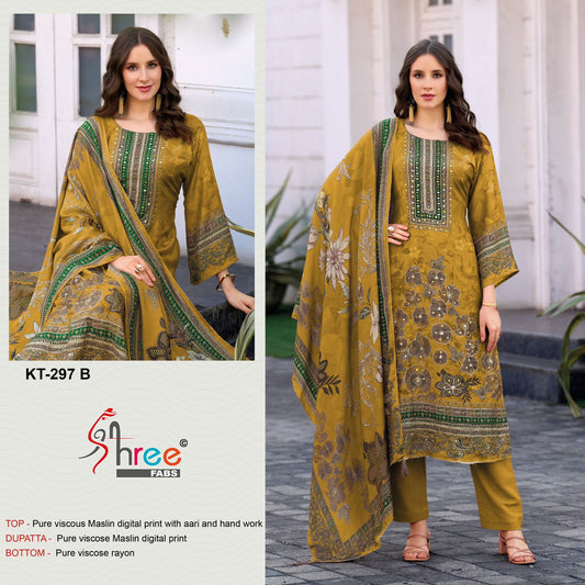 Kt-297-B Shree Fabs Pure Viscose Pakistani Salwar Suits