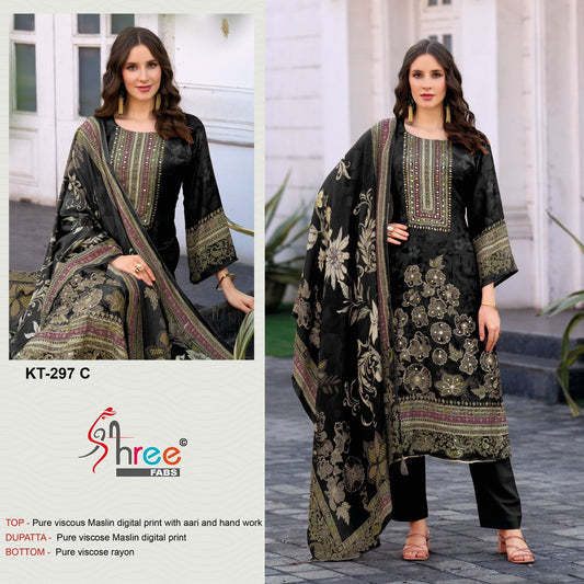 Kt-297-C Shree Fabs Pure Viscose Pakistani Salwar Suits