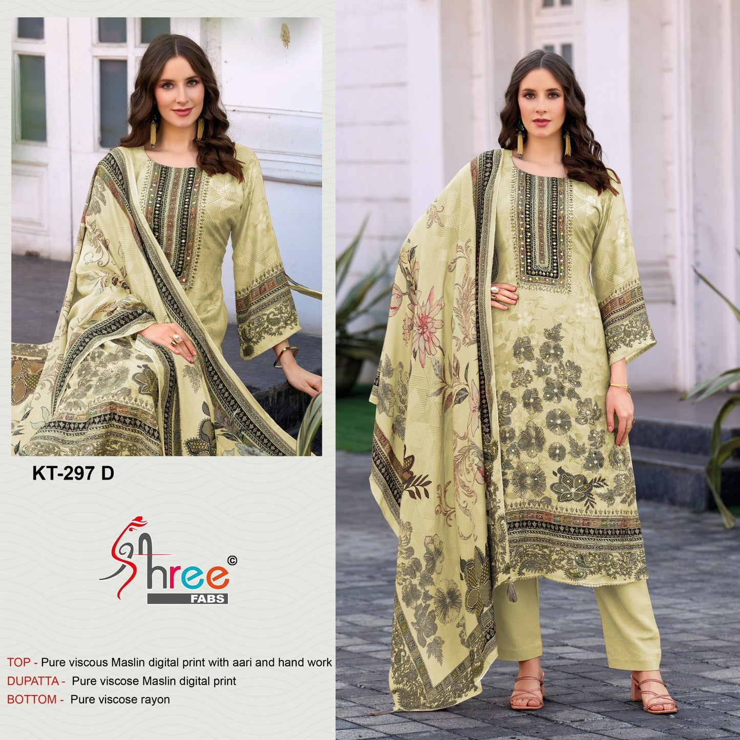 Kt-297-D Shree Fabs Pure Viscose Pakistani Salwar Suits
