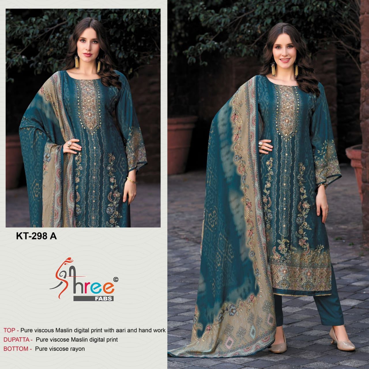 Kt-298-A Shree Fabs Pure Viscose Pakistani Salwar Suits