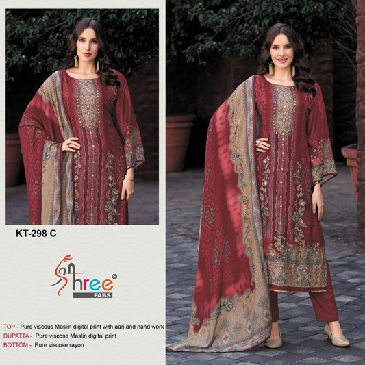 Kt-298-C Shree Fabs Pure Viscose Pakistani Salwar Suits