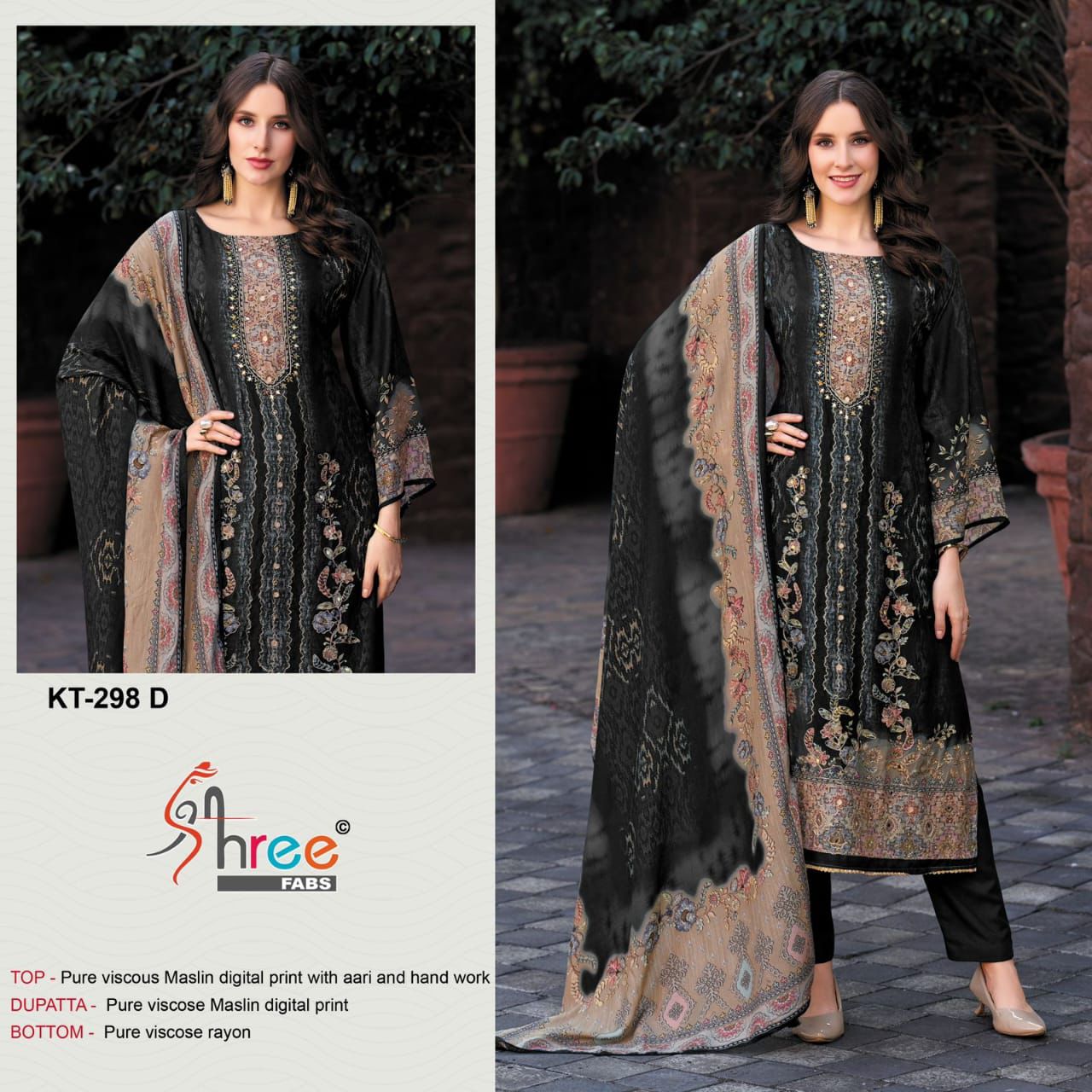 Kt-298-D Shree Fabs Pure Viscose Pakistani Salwar Suits