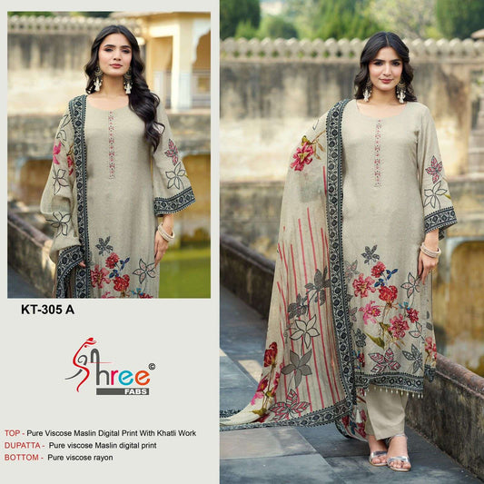Kt-305-A Shree Fabs Viscose Muslin Pakistani Salwar Suits