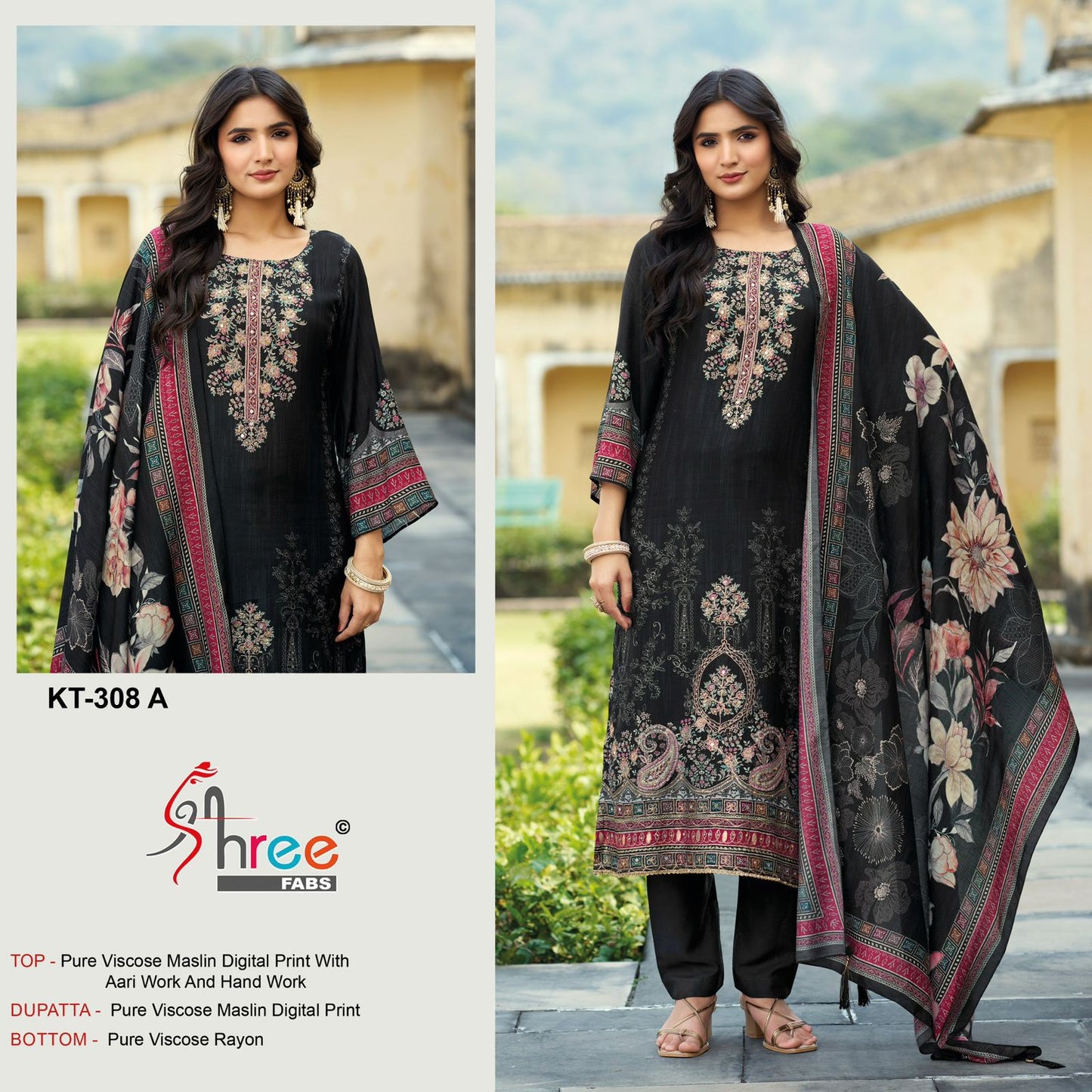 Kt-308-A Shree Fabs Pure Viscose Pakistani Salwar Suits