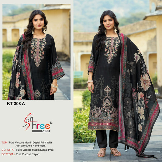 Kt-308-A Shree Fabs Pure Viscose Pakistani Salwar Suits