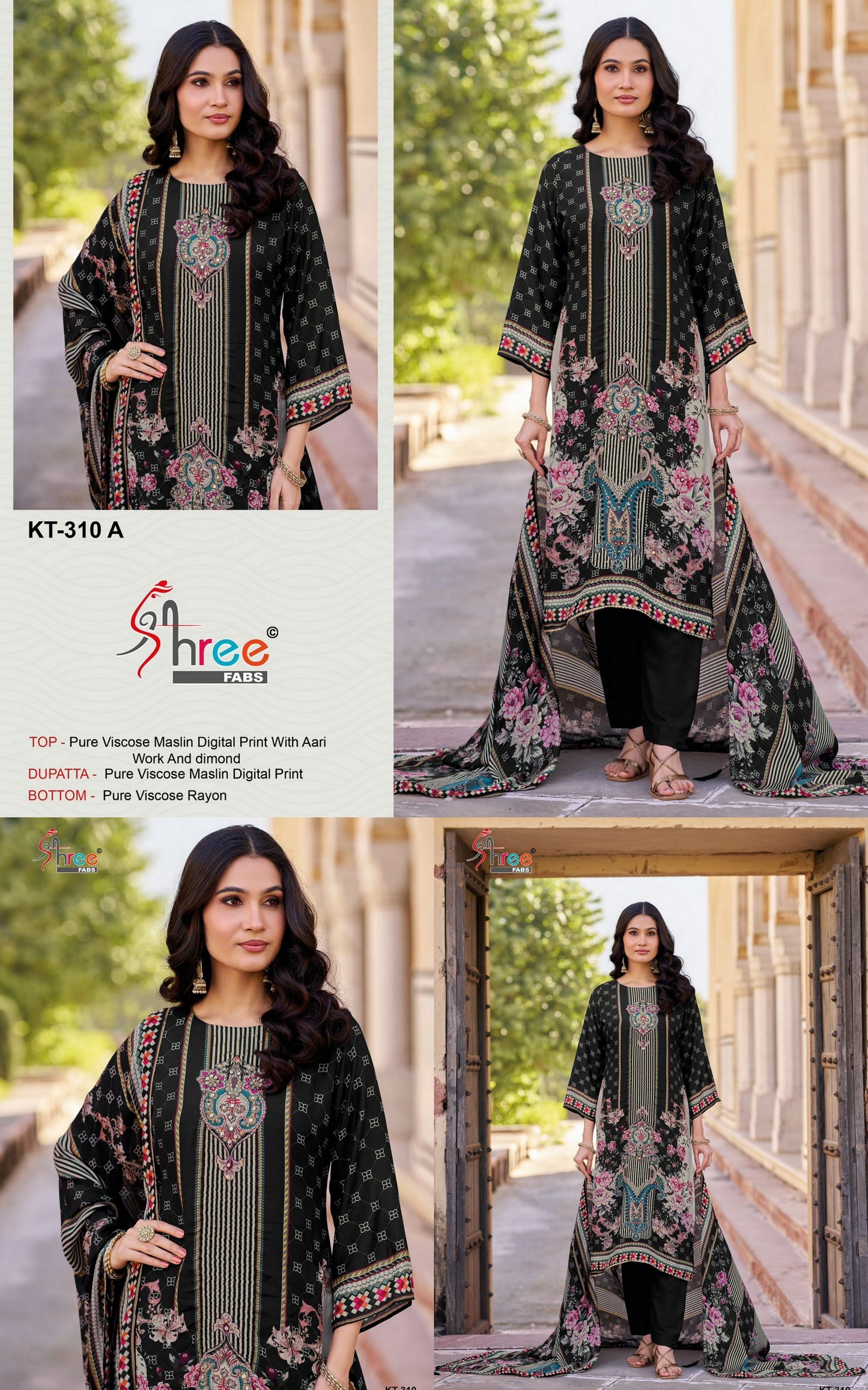 Kt-310 Shree Fabs Pure Viscose Pakistani Salwar Suits