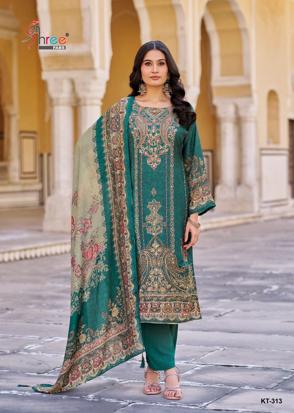Kt-313-A Shree Fabs Pure Viscose Muslin Pakistani Salwar Suits
