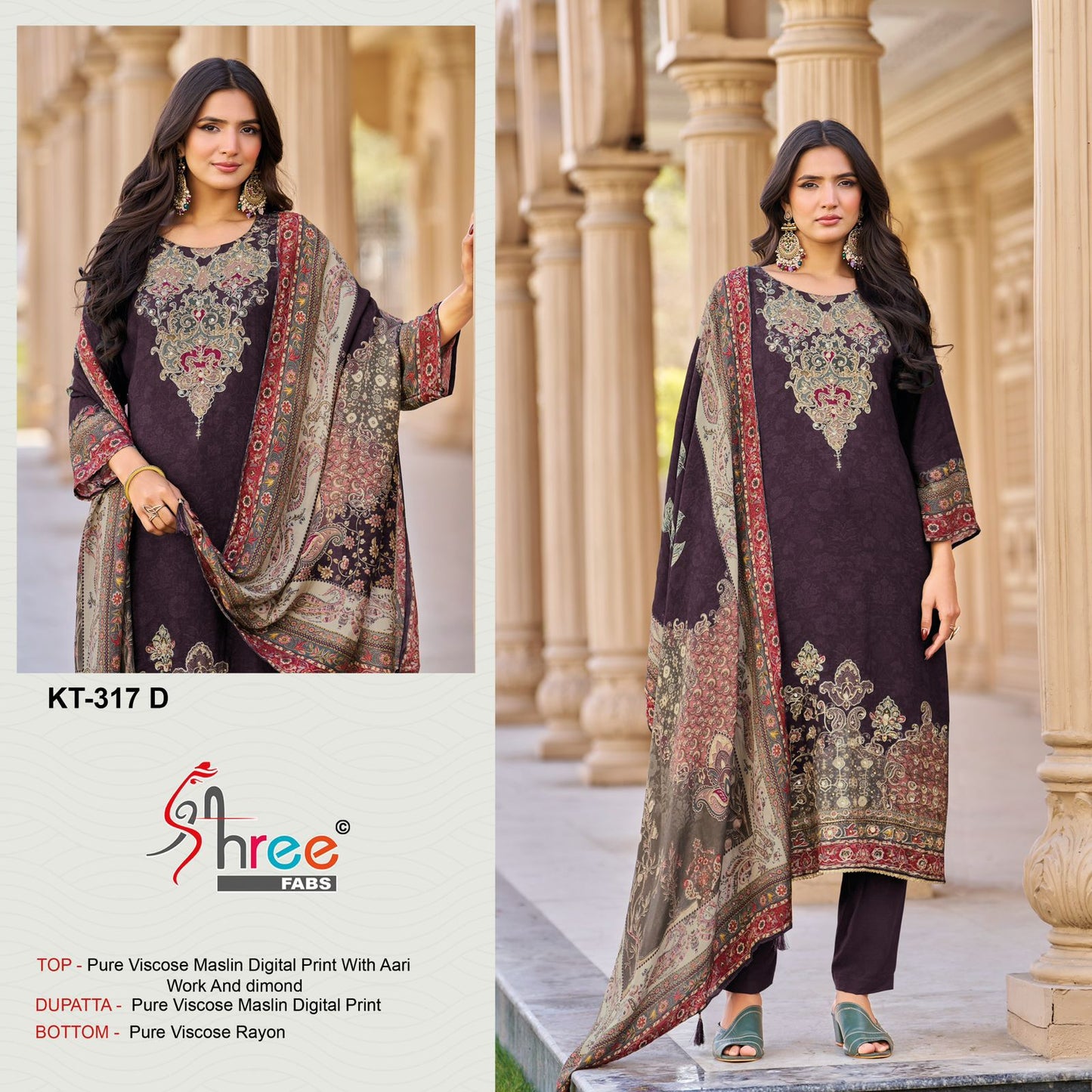 Kt-317-D Shree Fabs Pure Viscose Pakistani Salwar Suits