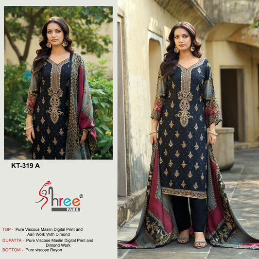 Kt-319-A Shree Fabs Pure Viscose Pakistani Salwar Suits