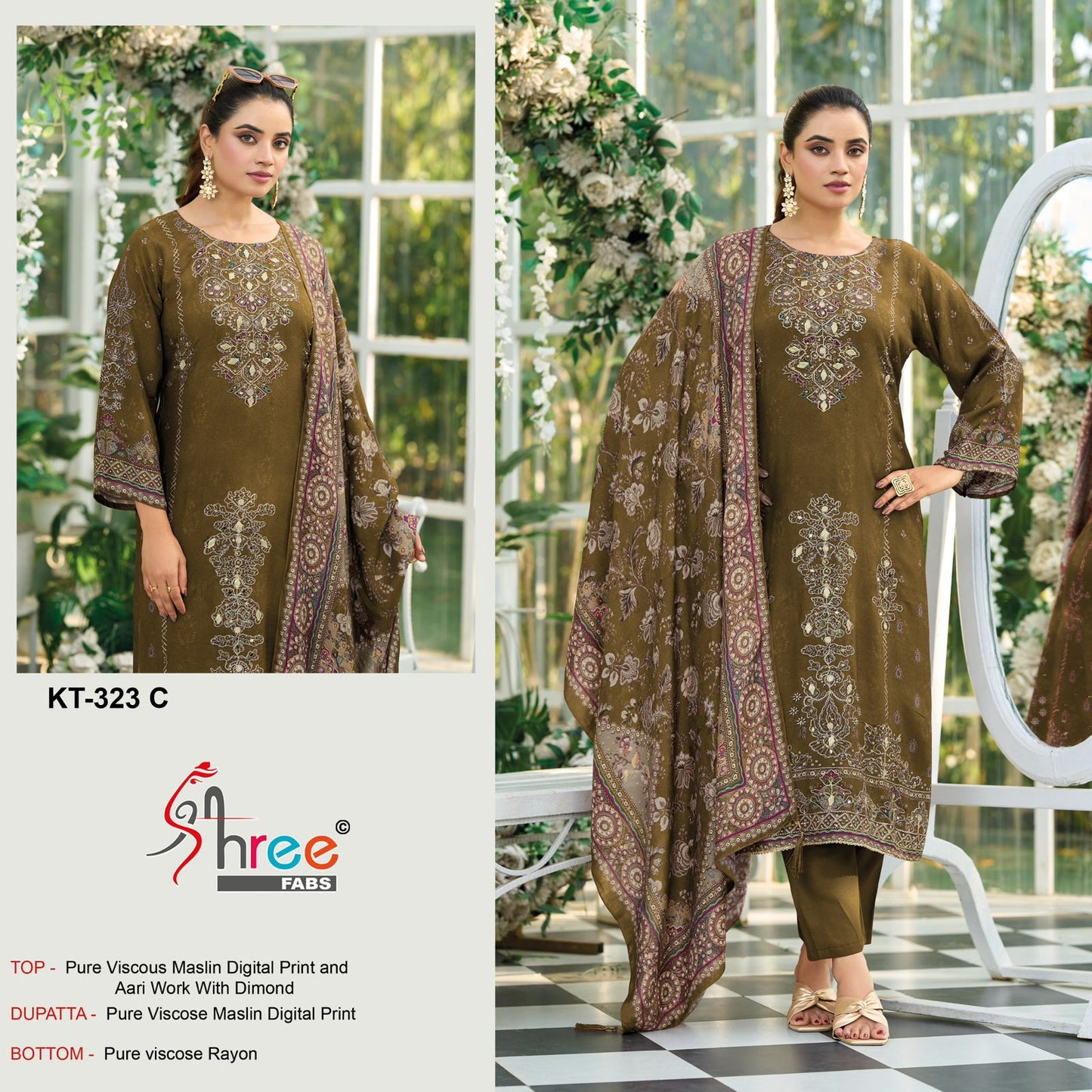Kt-323-C Shree Fabs Pure Viscose Pakistani Salwar Suits