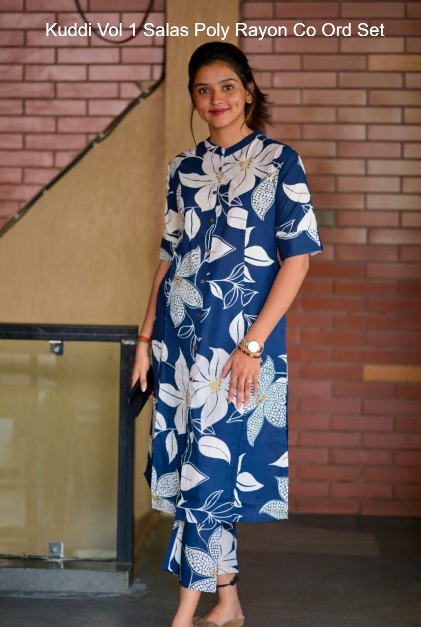 Kuddi Vol 1 Salas Poly Rayon Co Ord Set