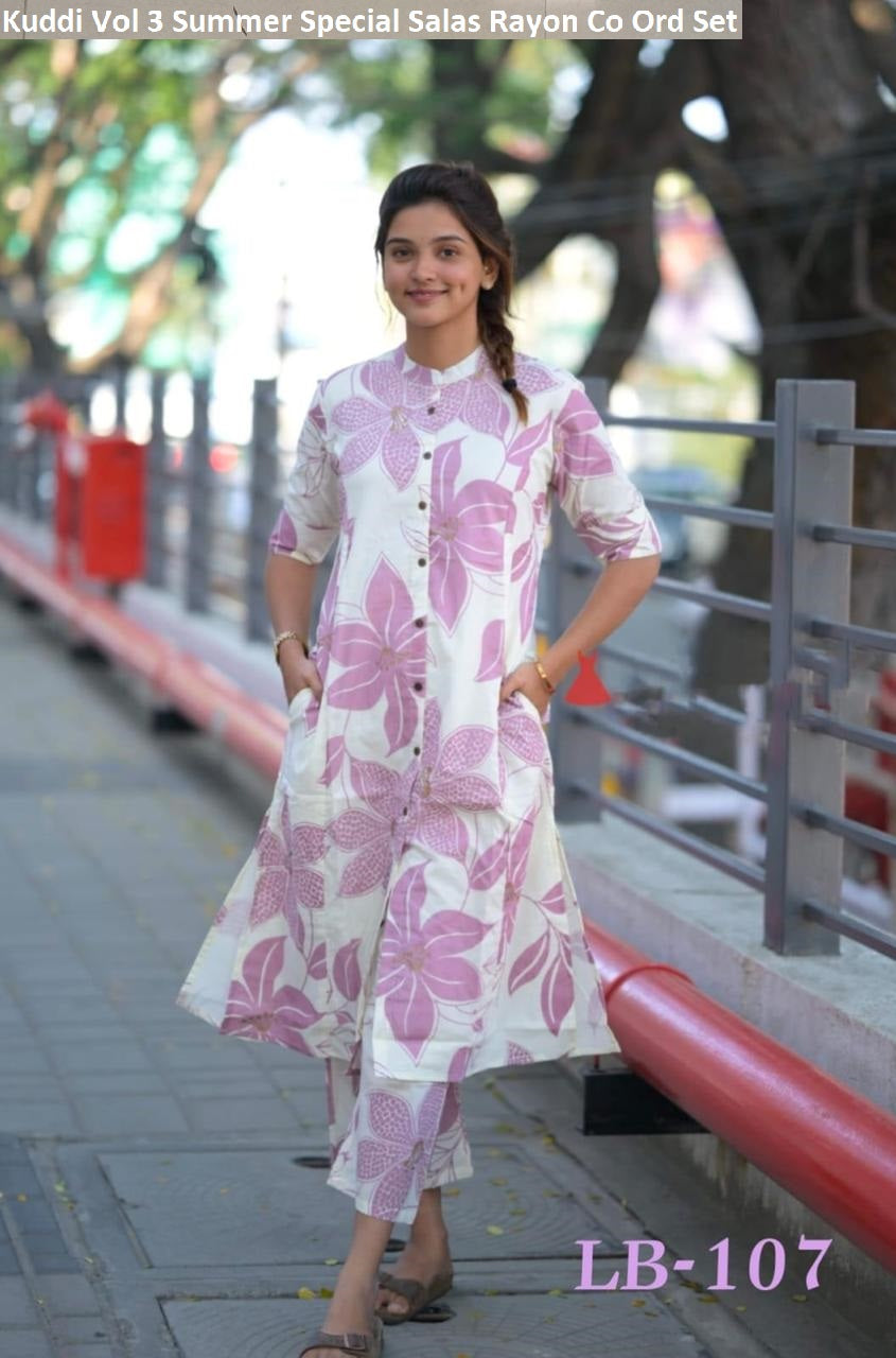 Kuddi Vol 3 Summer Special Salas Rayon Co Ord Set