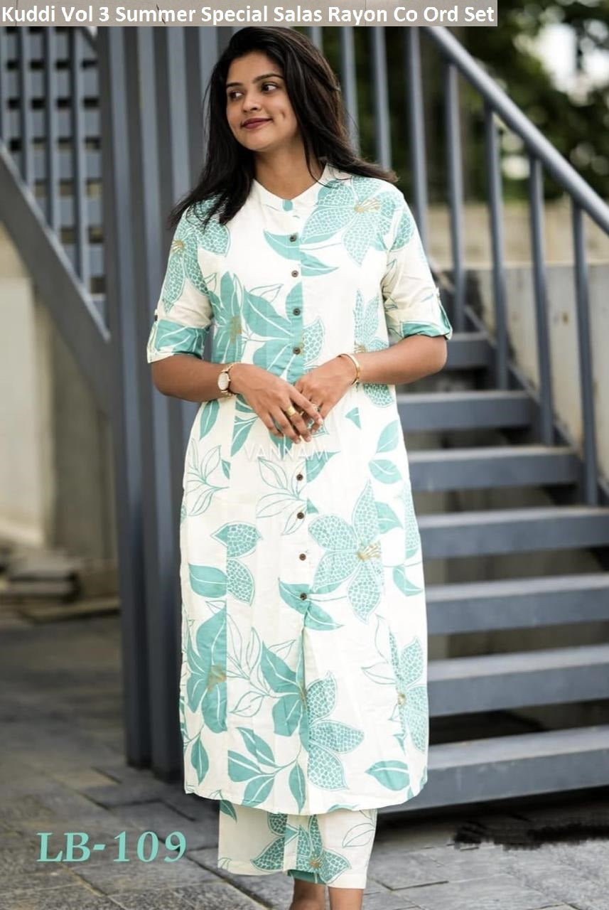 Kuddi Vol 3 Summer Special Salas Rayon Co Ord Set
