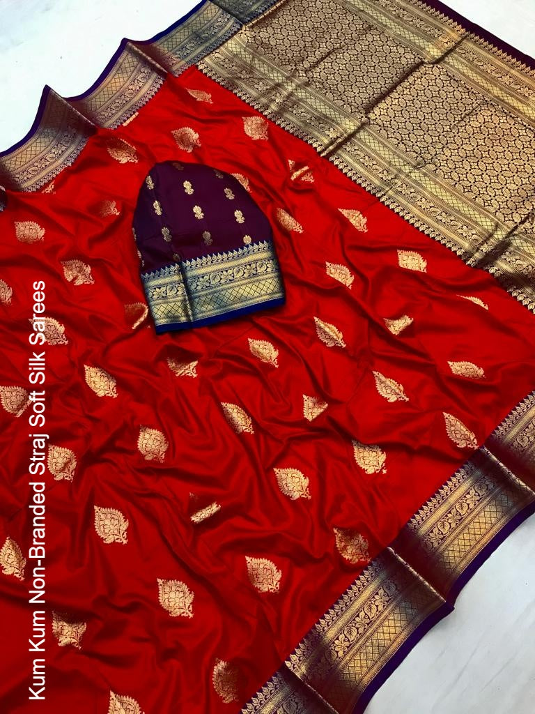 Kum Kum Non-Branded Straj Soft Silk Sarees