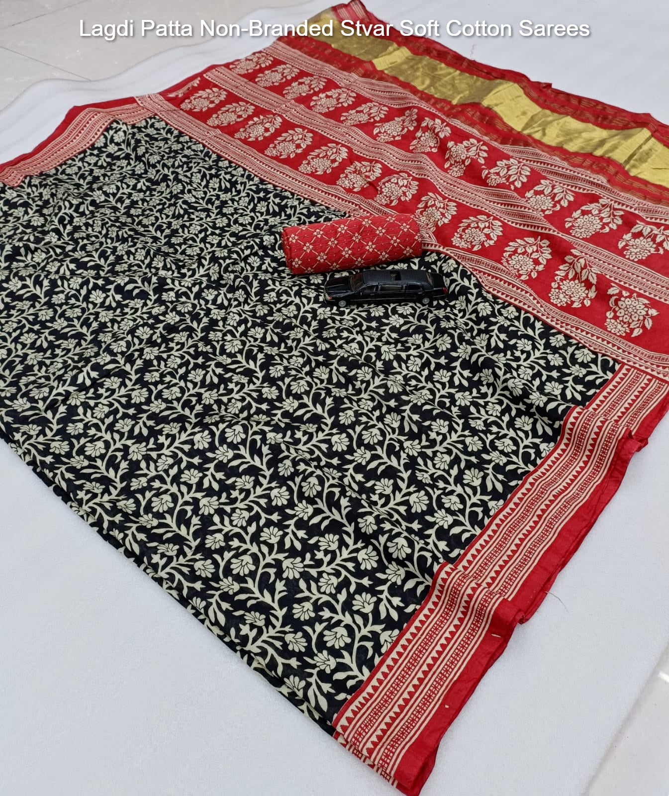 Lagdi Patta Non-Branded Stvar Soft Cotton Sarees