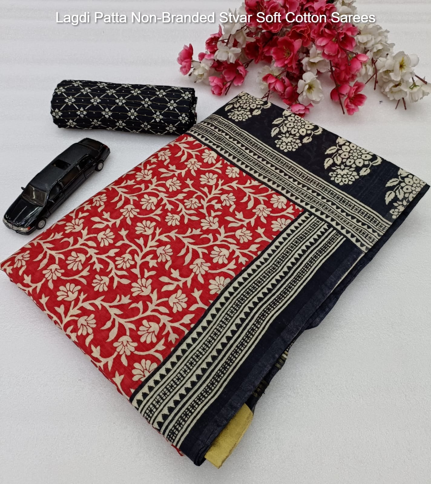 Lagdi Patta Non-Branded Stvar Soft Cotton Sarees