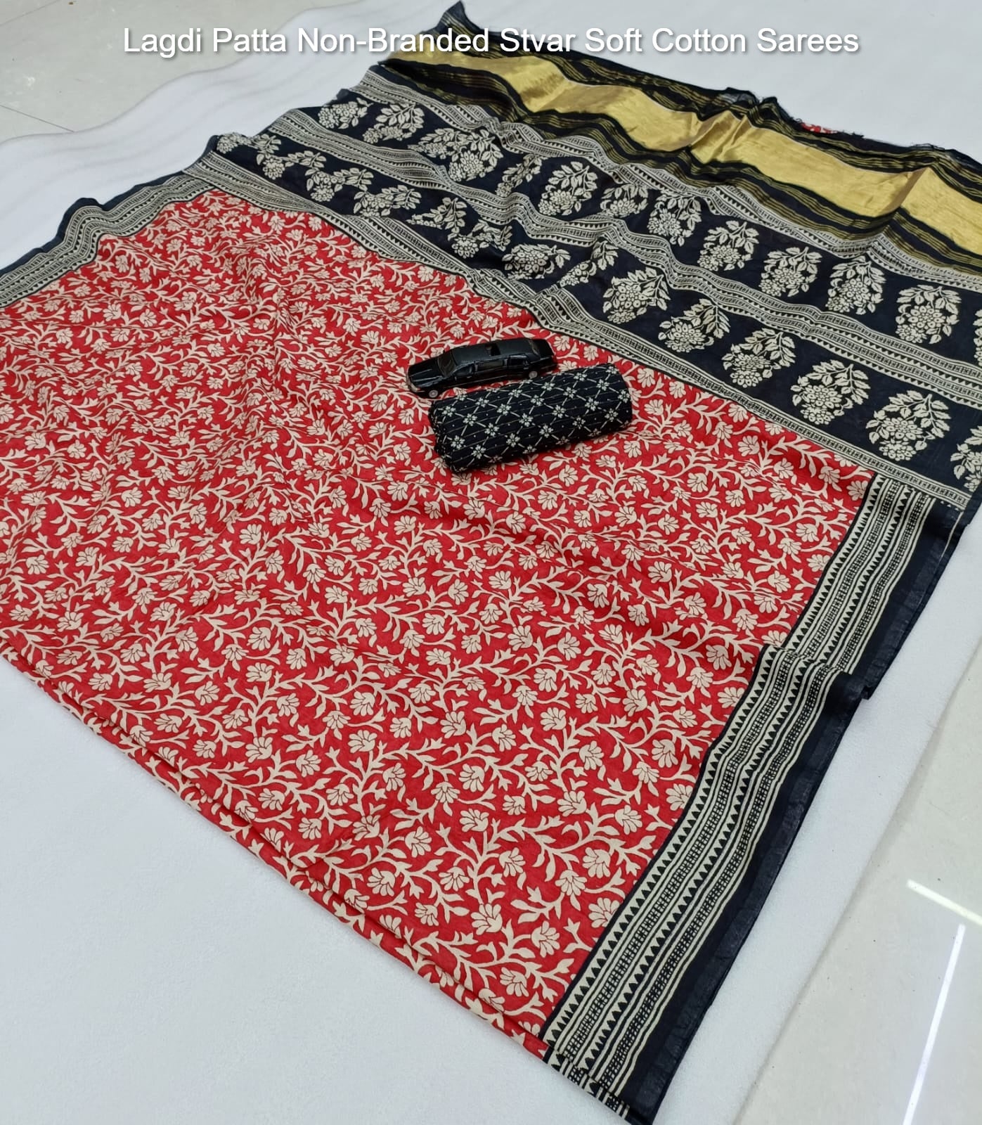 Lagdi Patta Non-Branded Stvar Soft Cotton Sarees