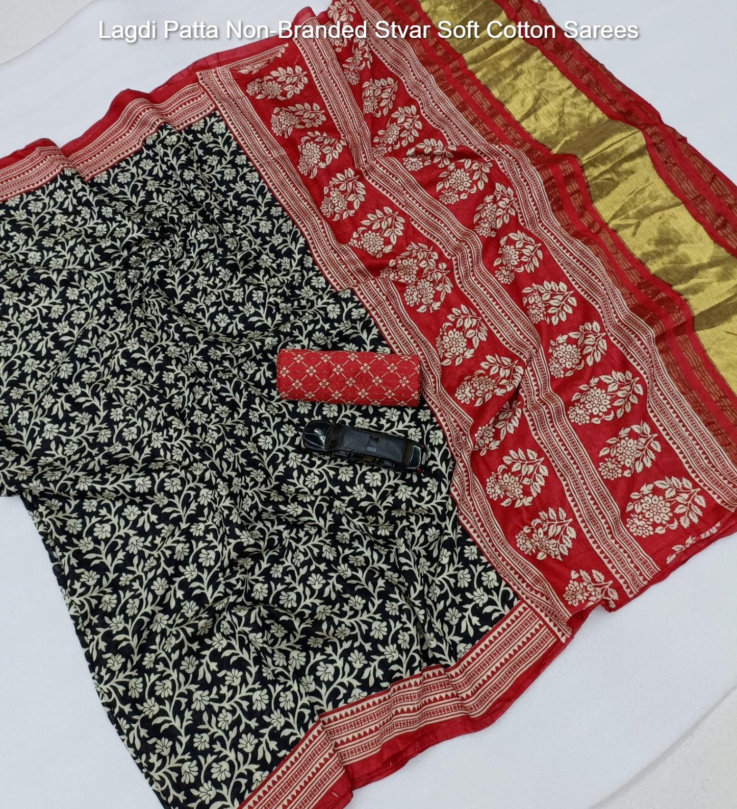 Lagdi Patta Non-Branded Stvar Soft Cotton Sarees