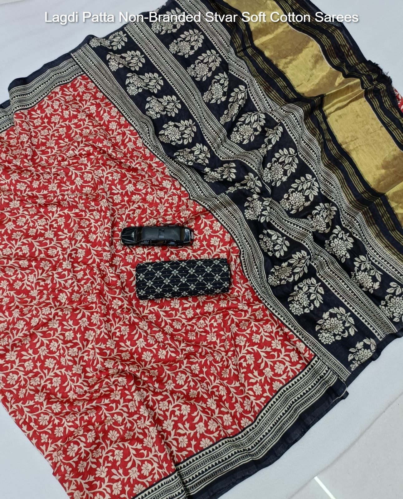 Lagdi Patta Non-Branded Stvar Soft Cotton Sarees
