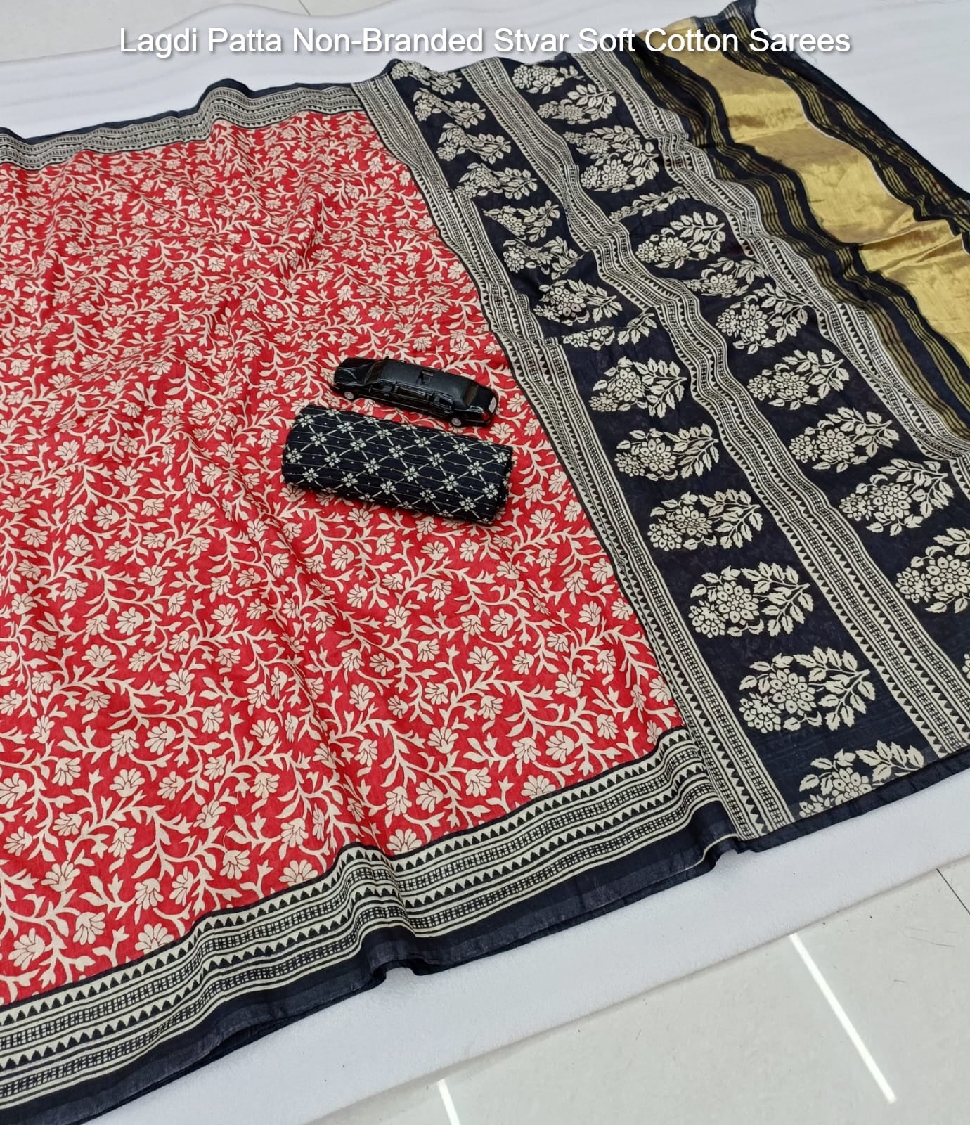 Lagdi Patta Non-Branded Stvar Soft Cotton Sarees