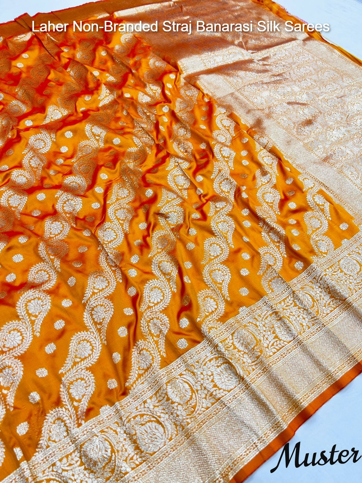 Laher Non-Branded Straj Banarasi Silk Sarees