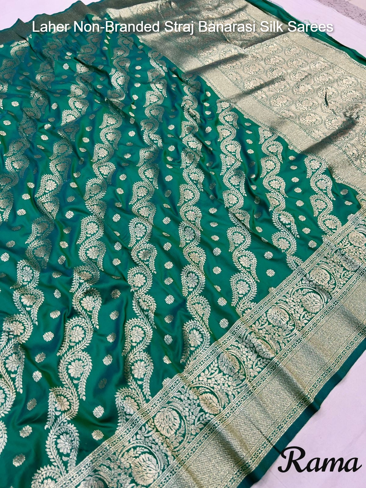 Laher Non-Branded Straj Banarasi Silk Sarees