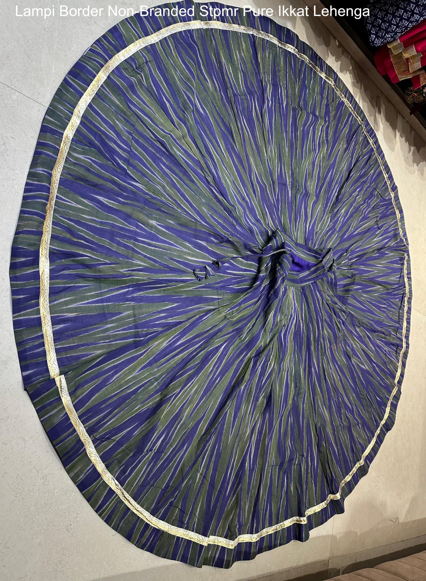 Lampi Border Non-Branded Stpmr Pure Ikkat Lehenga