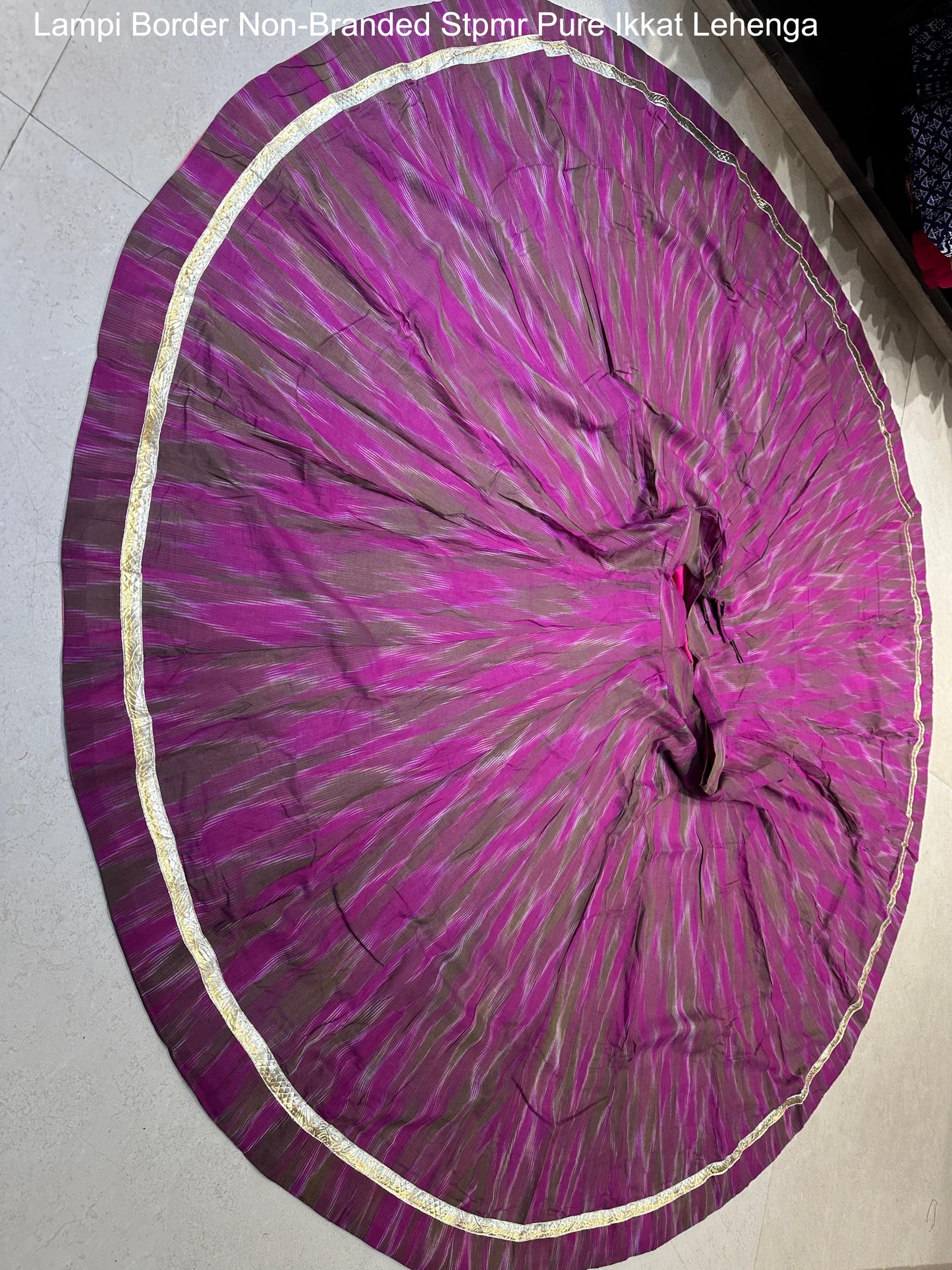 Lampi Border Non-Branded Stpmr Pure Ikkat Lehenga