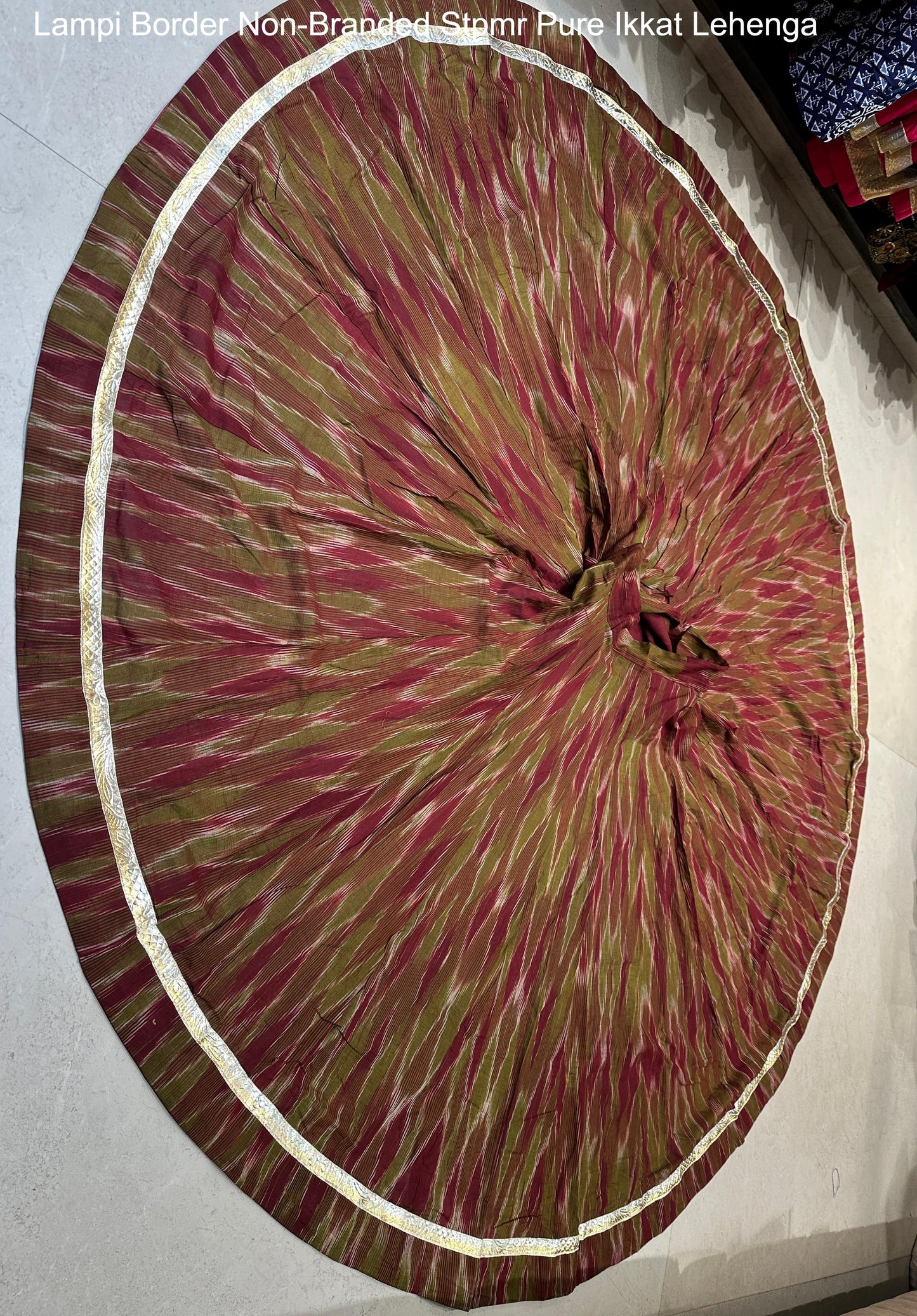Lampi Border Non-Branded Stpmr Pure Ikkat Lehenga