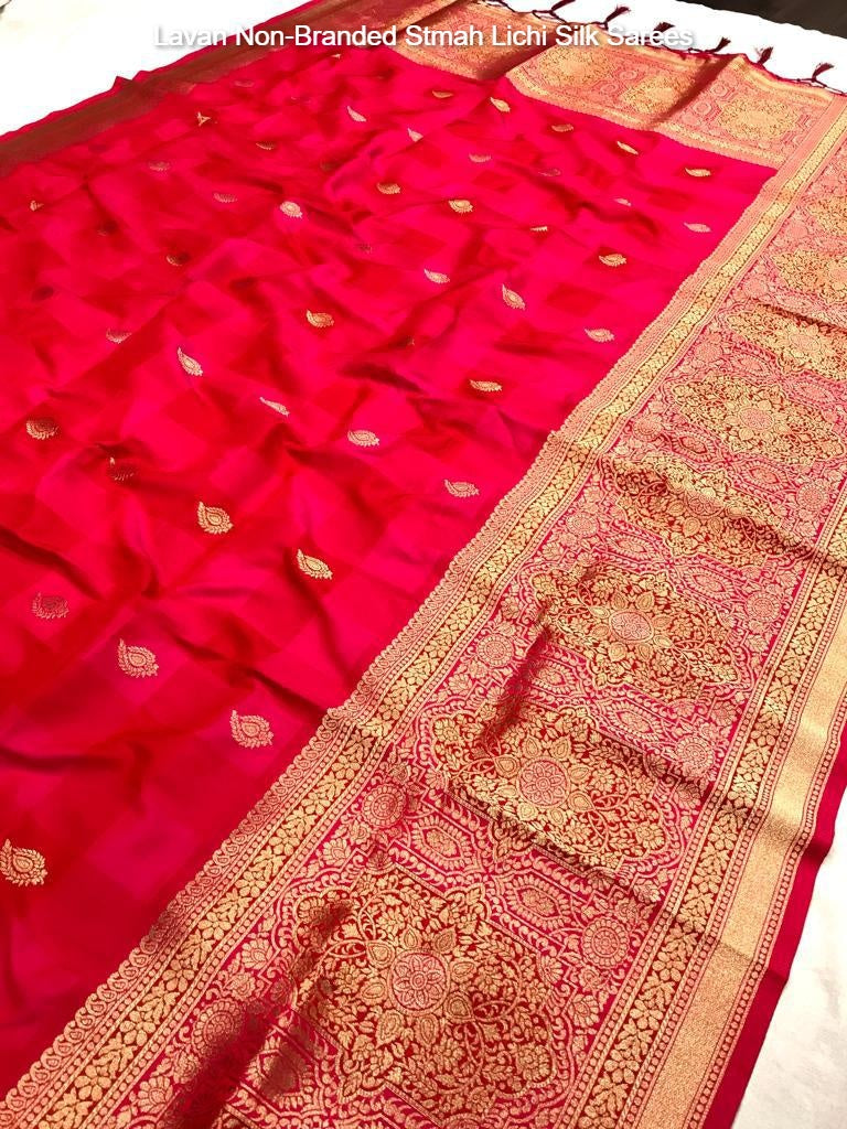 Lavan Non-Branded Stmah Lichi Silk Sarees