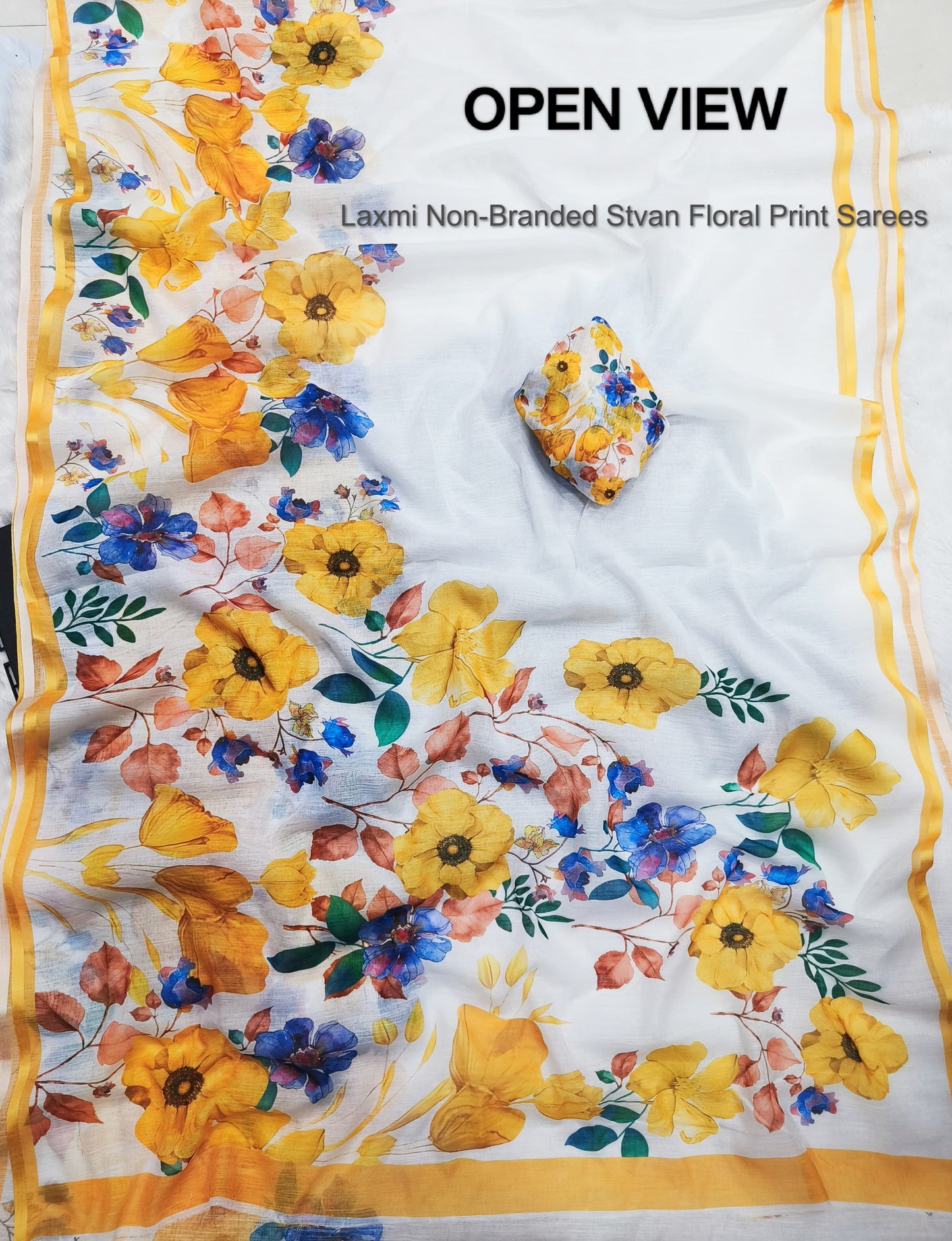 Laxmi Non-Branded Stvan Floral Print Sarees