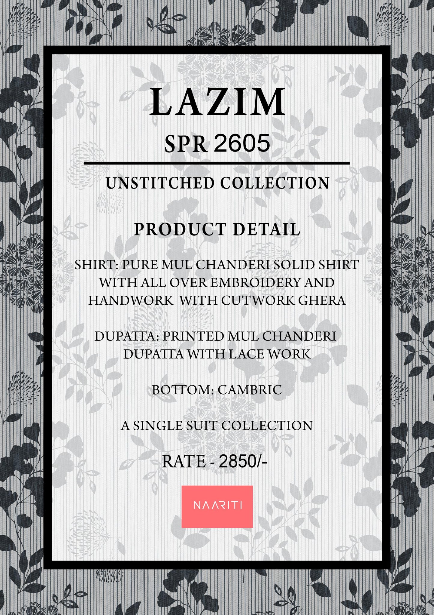 Lazim 2605 Naariti Mal Chanderi Unstitched Suits