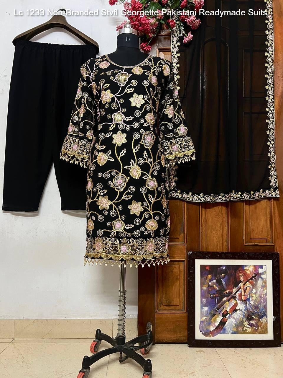 Lc 1233 Non-Branded Stvfl Georgette Pakistani Readymade Suits
