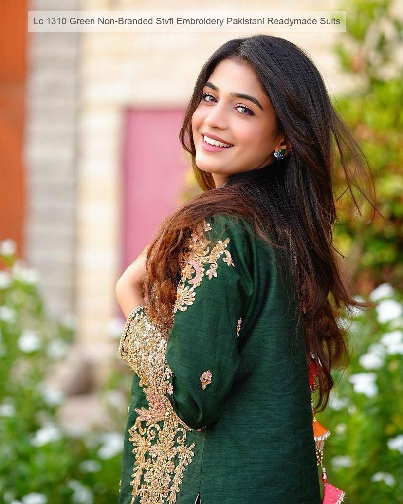Lc 1310 Green Non-Branded Stvfl Embroidery Pakistani Readymade Suits
