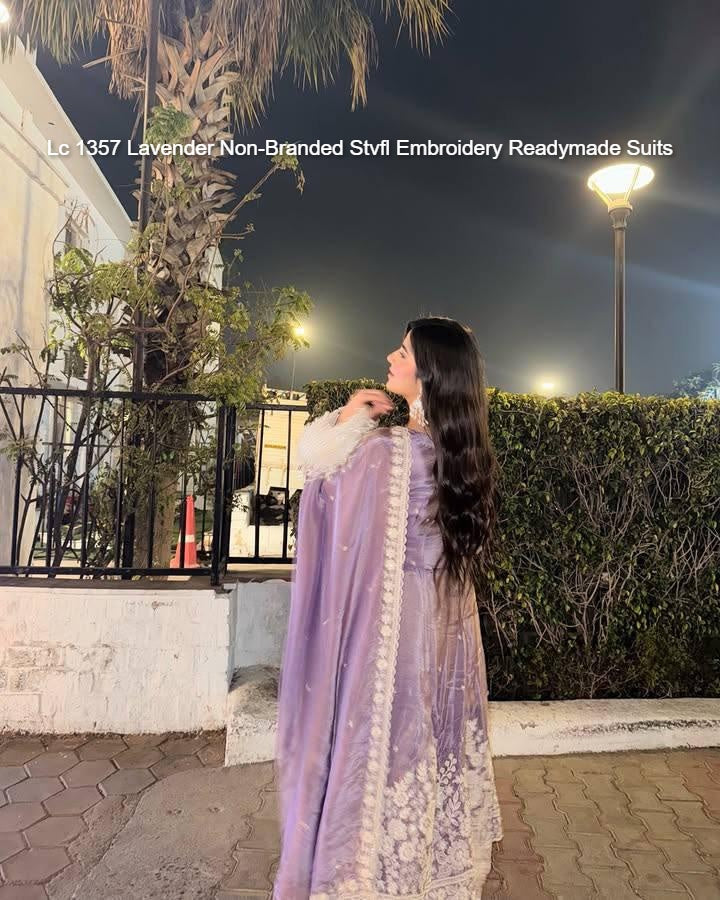 Lc 1357 Lavender Non-Branded Stvfl Embroidery Readymade Suits