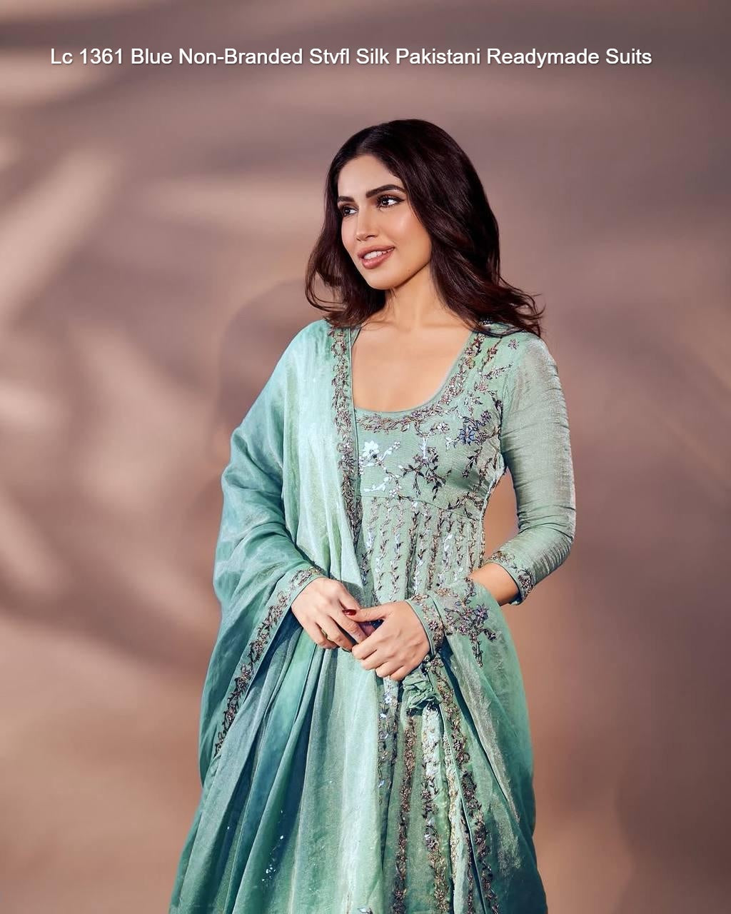 Lc 1361 Blue Non-Branded Stvfl Silk Pakistani Readymade Suits