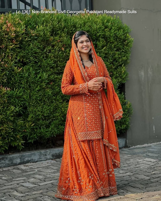 Lc 1361 Non-Branded Stvfl Georgette Pakistani Readymade Suits