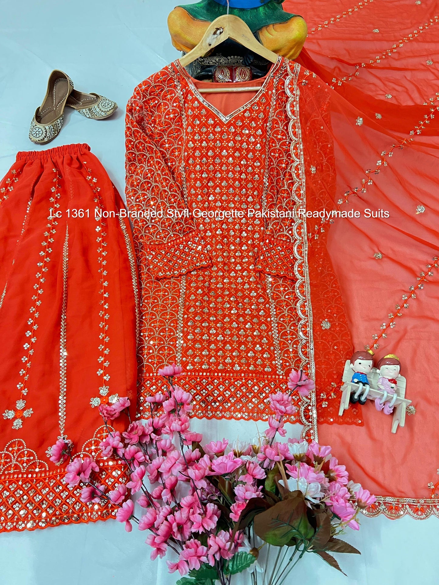 Lc 1361 Non-Branded Stvfl Georgette Pakistani Readymade Suits