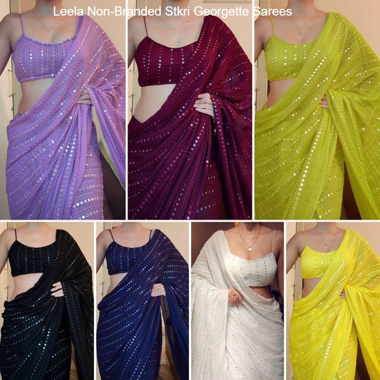 Leela Non-Branded Stkri Georgette Sarees